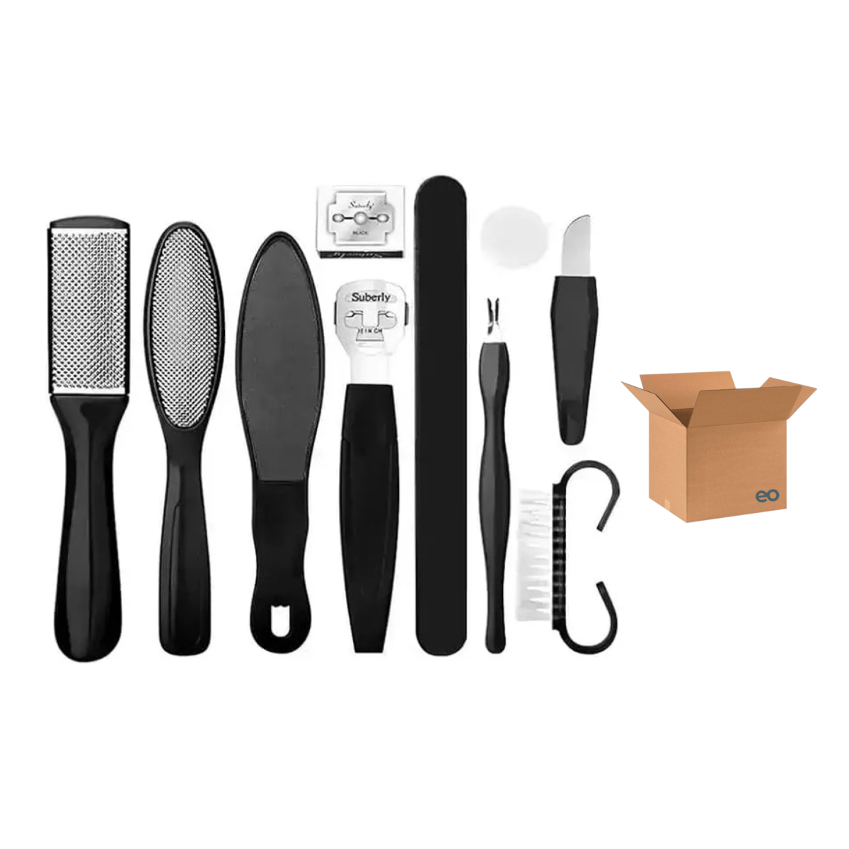 Foto 2 pulgar | Kit 10 Pcs Doble Superficie Removedores De Callos Eo Safe Imports Esi-19031 Negro
