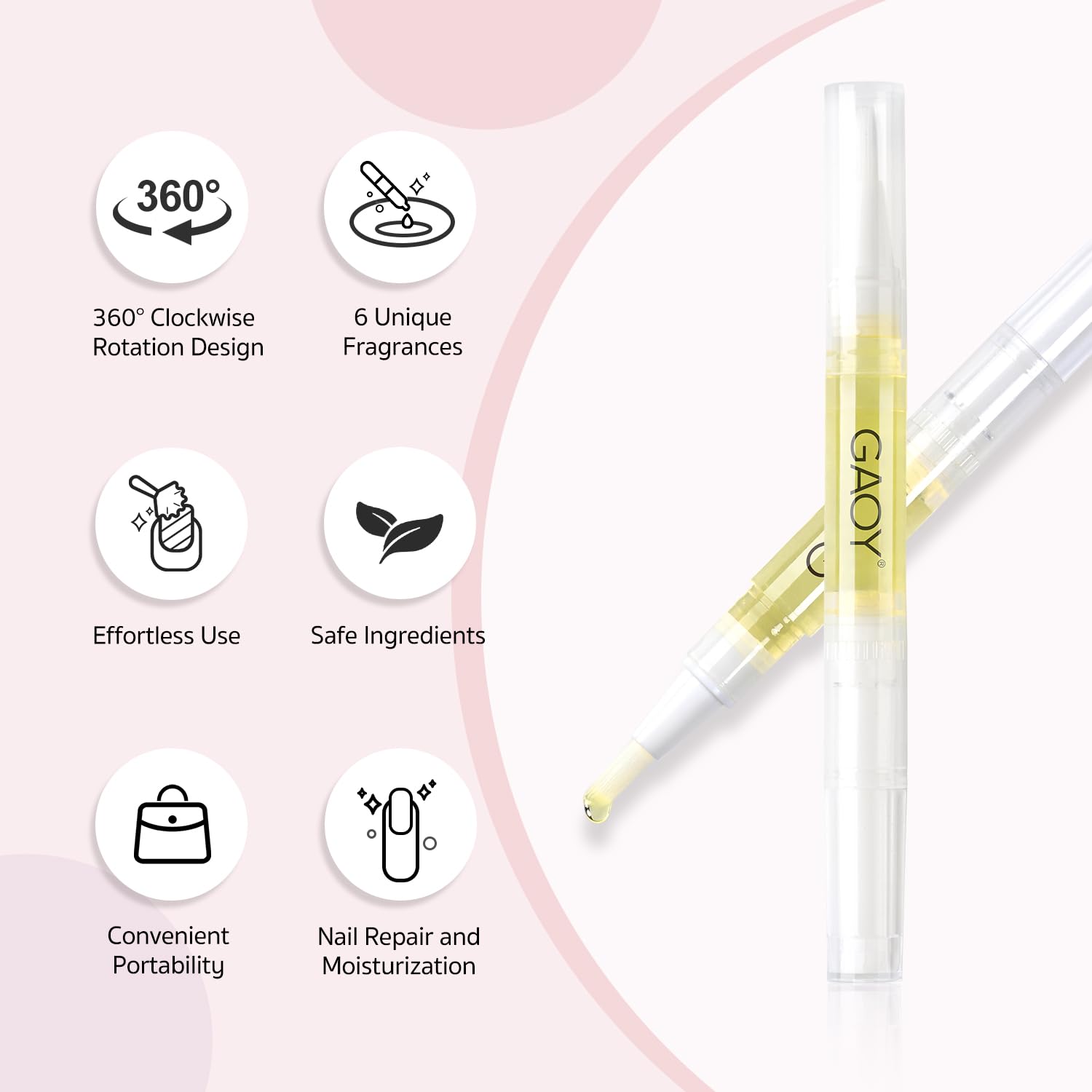 Foto 4 pulgar | Juego De Bolígrafos De Aceite Para Cutículas Gaoy, 6 Unidades Con Vitamina E Para El Cuidado De Las Uñas - Ven