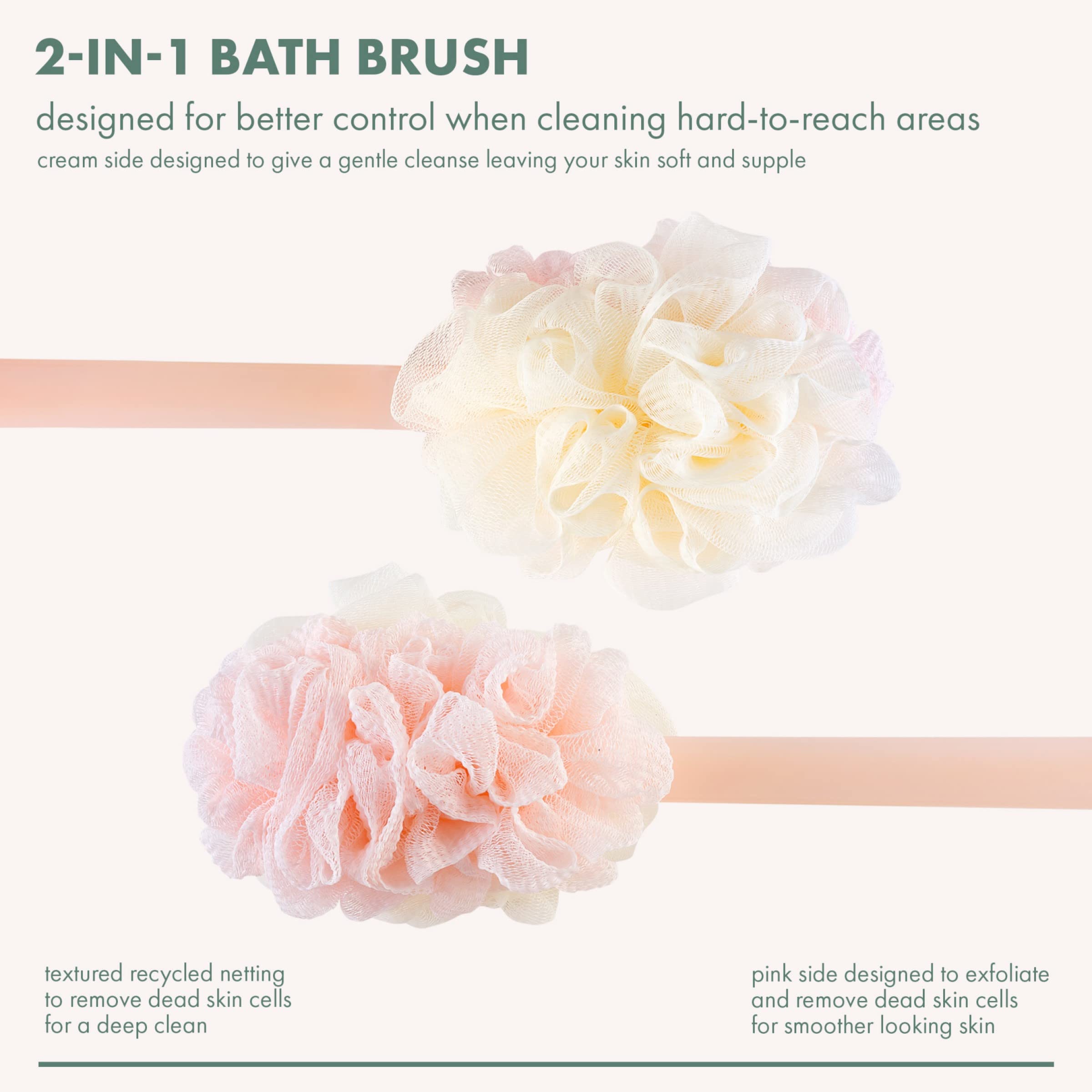 Foto 4 | Cepillo De Baño Ecotools Ecopoouf, Esponja Vegetal 2 En 1 Con Mango Largo - Venta Internacional.