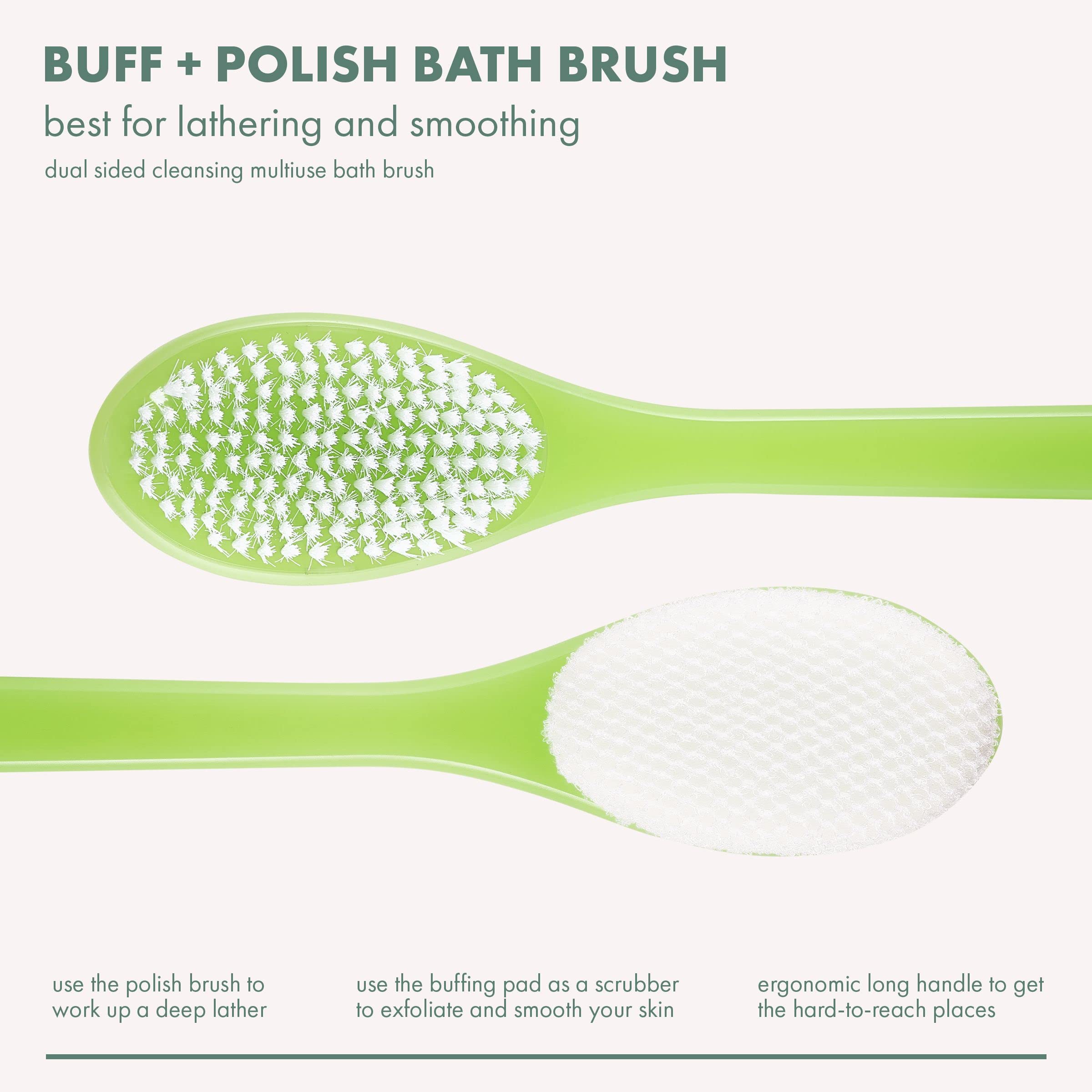 Foto 4 pulgar | Cepillo De Baño Ecotools Buff + Polish De Mango Largo, 1 Unidad - Venta Internacional.