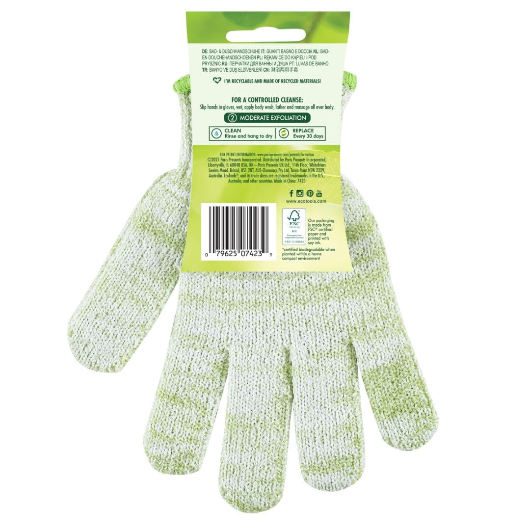 Foto 8 pulgar | Guantes De Baño Y Ducha Ecotools, Redes Recicladas, 6 Pares - Venta Internacional.