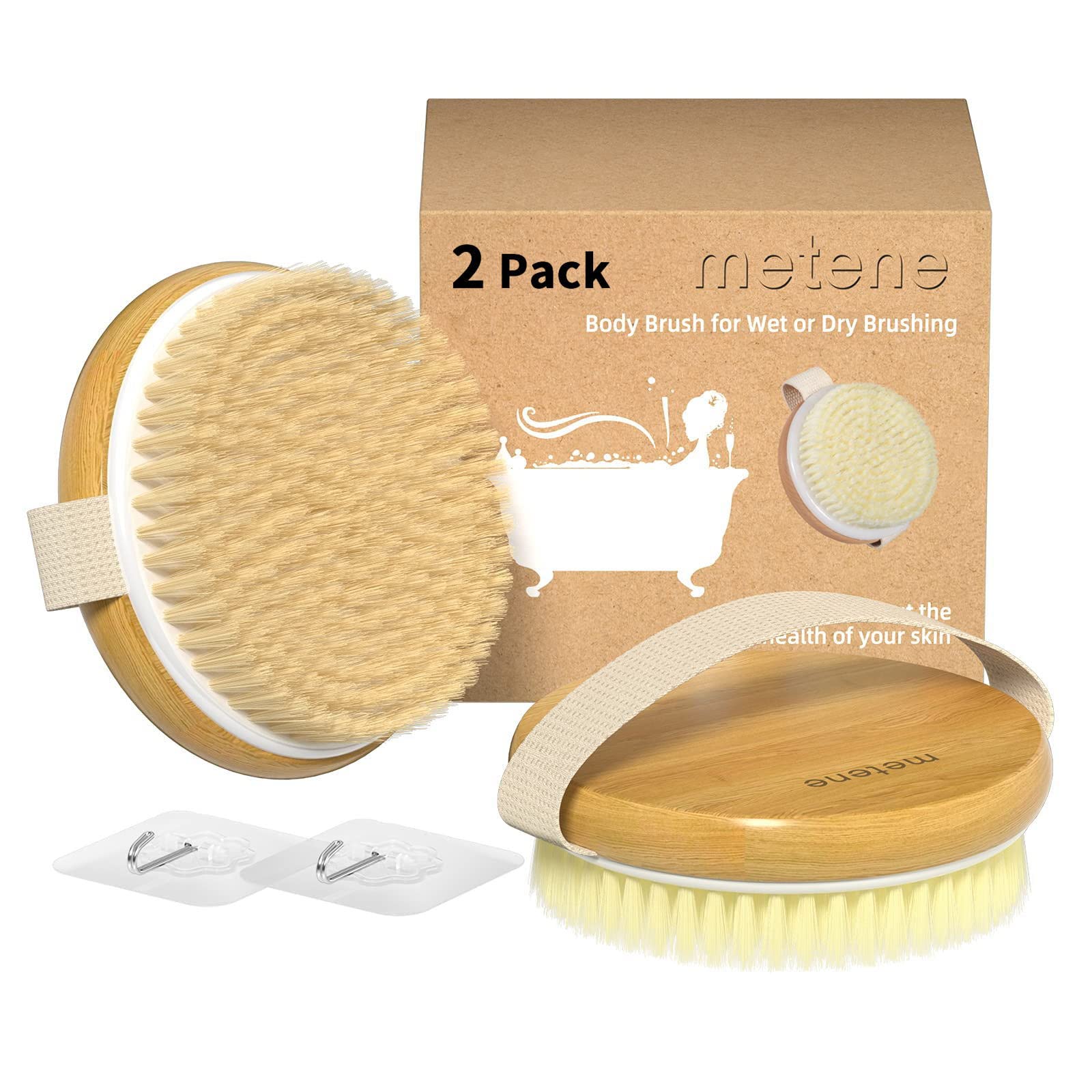 Foto 2 pulgar | Cepillos Corporales Secos Metene De Bambú Para Celulitis, Paquete De 2 - Venta Internacional.