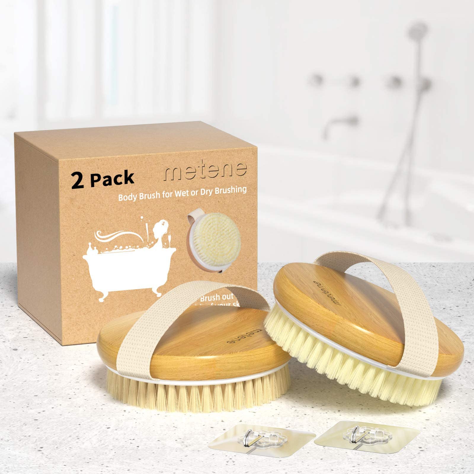 Foto 7 | Cepillos Corporales Secos Metene De Bambú Para Celulitis, Paquete De 2 - Venta Internacional.