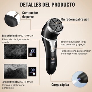 Foto 4 | Removedor De Callos Lab.g Electrico 18 Piezas Máquinas Exfoliadoras Negro