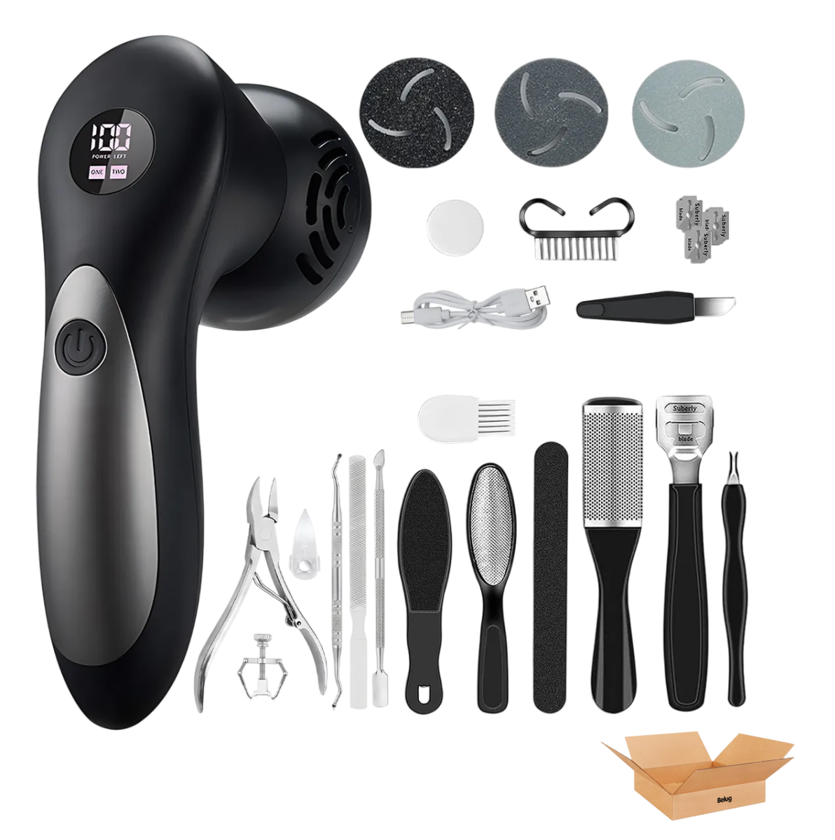 Foto 2 pulgar | Removedor De Callos Eléctrico Para Pies Máquinas Exfoliador Negro