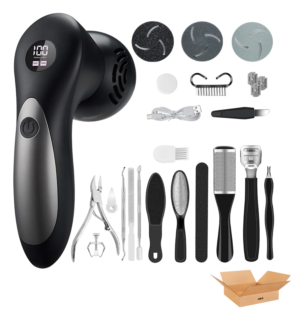 Foto 2 pulgar | Removedor De Callos Lab.g Eléctrico Para Pies Máquinas Exfoliador Negro