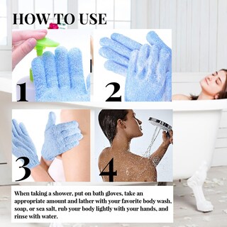 Foto 3 | Guantes De Baño Exfoliantes Huoguo Eliminador De Células De Piel Muerta - Venta Internacional.