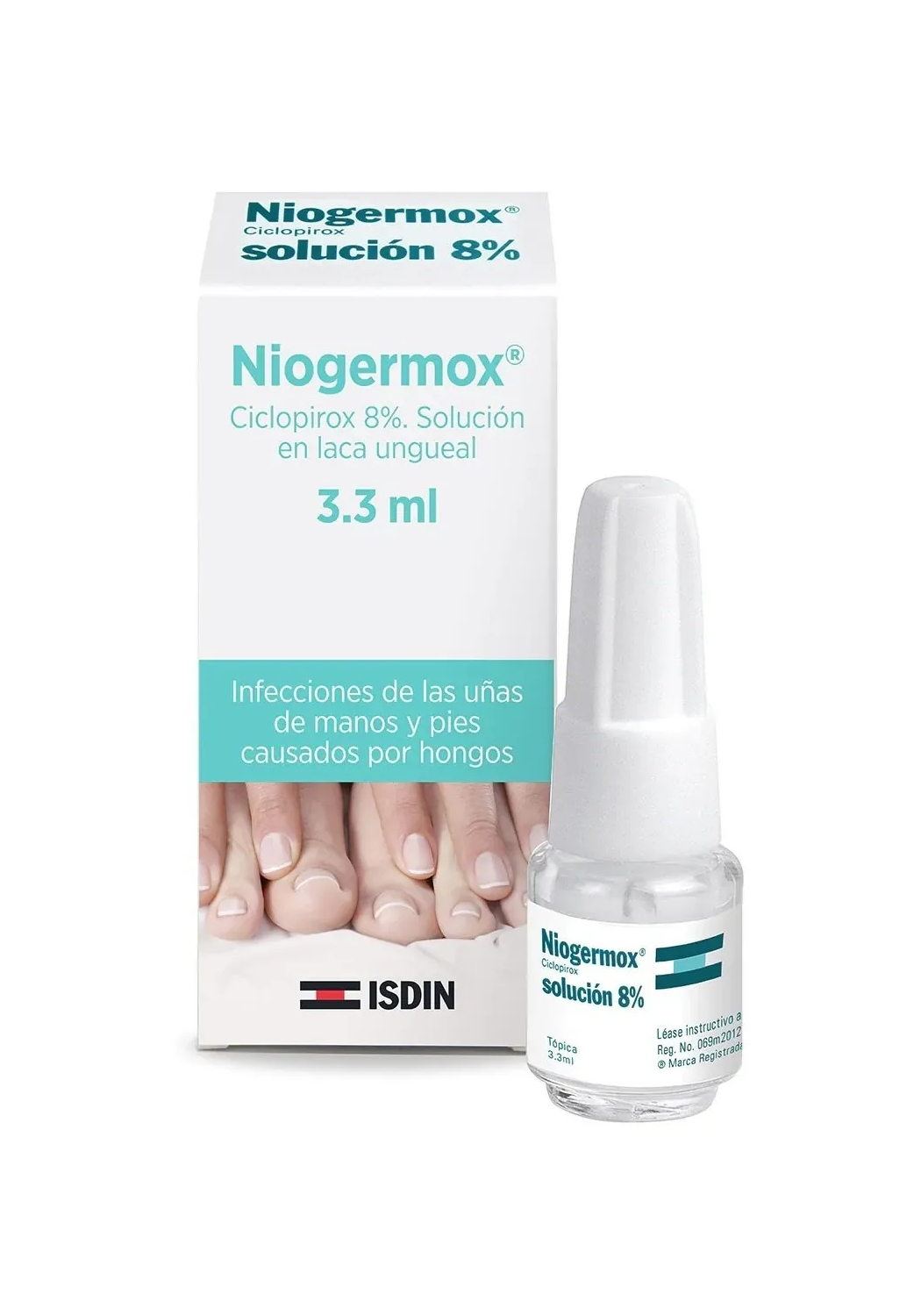 Foto 2 pulgar | Fungicida Isdin Niogermox Ciclopirox Solución 8% 3.3 ml