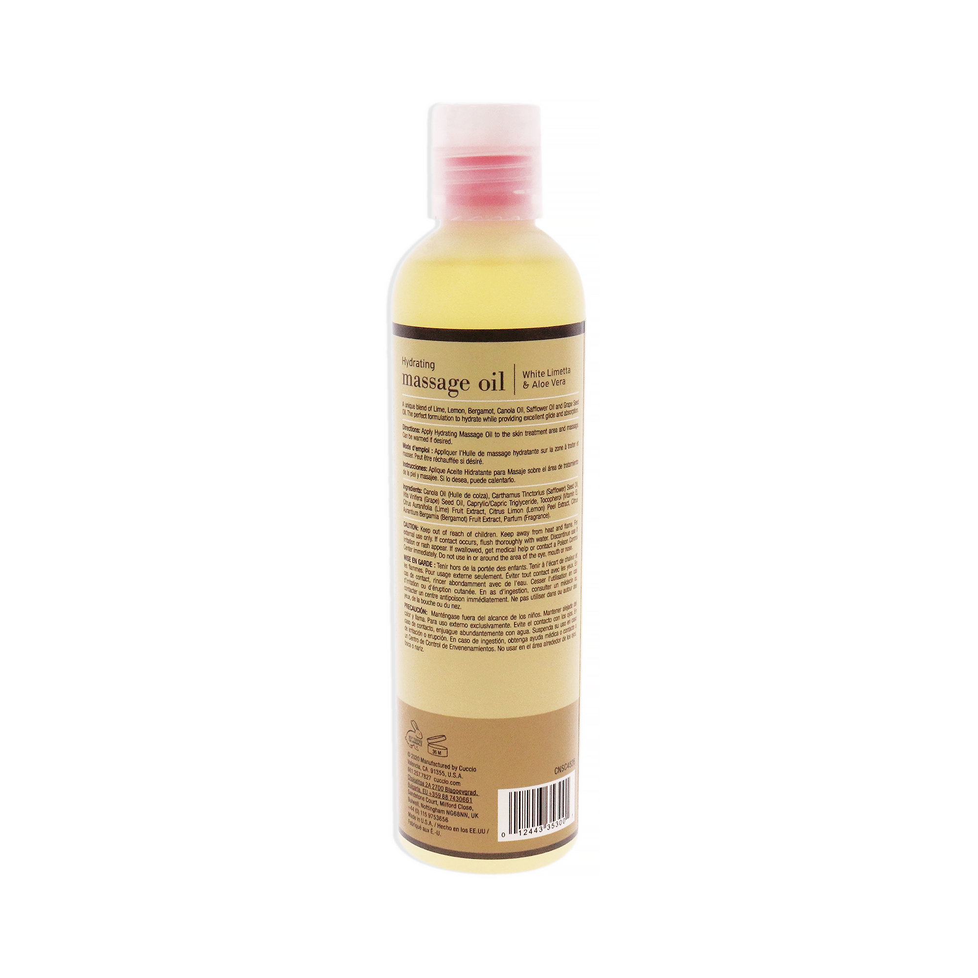 Foto 2 | Aceite Hidratante De Masaje Cuccio - Limetta Blanca Y Aloe Vera 240 Ml - Venta Internacional.