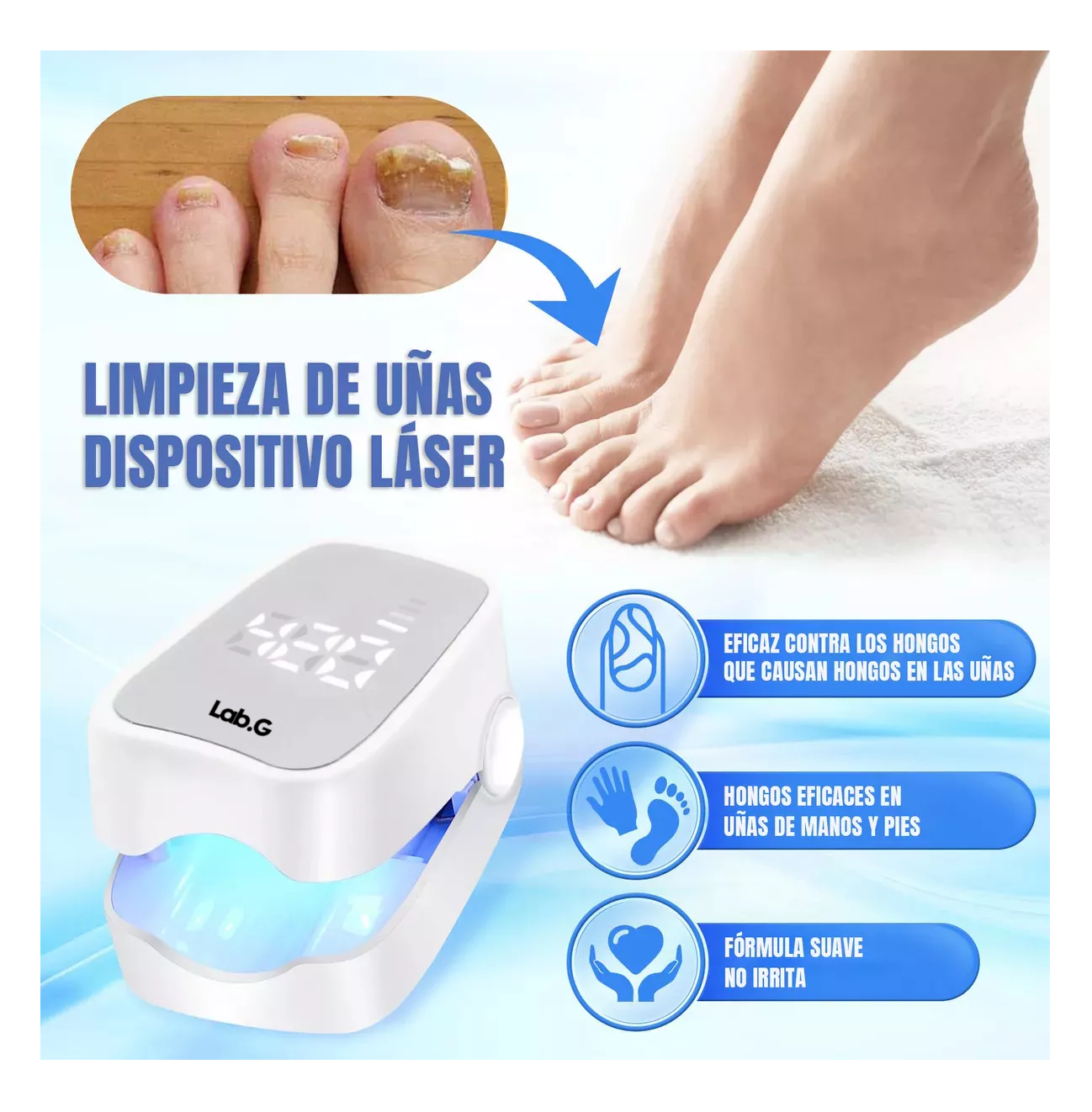 Foto 3 pulgar | Laser Para Quitar Hongos De Las Uñas Elimina Onicomicosis Blanco