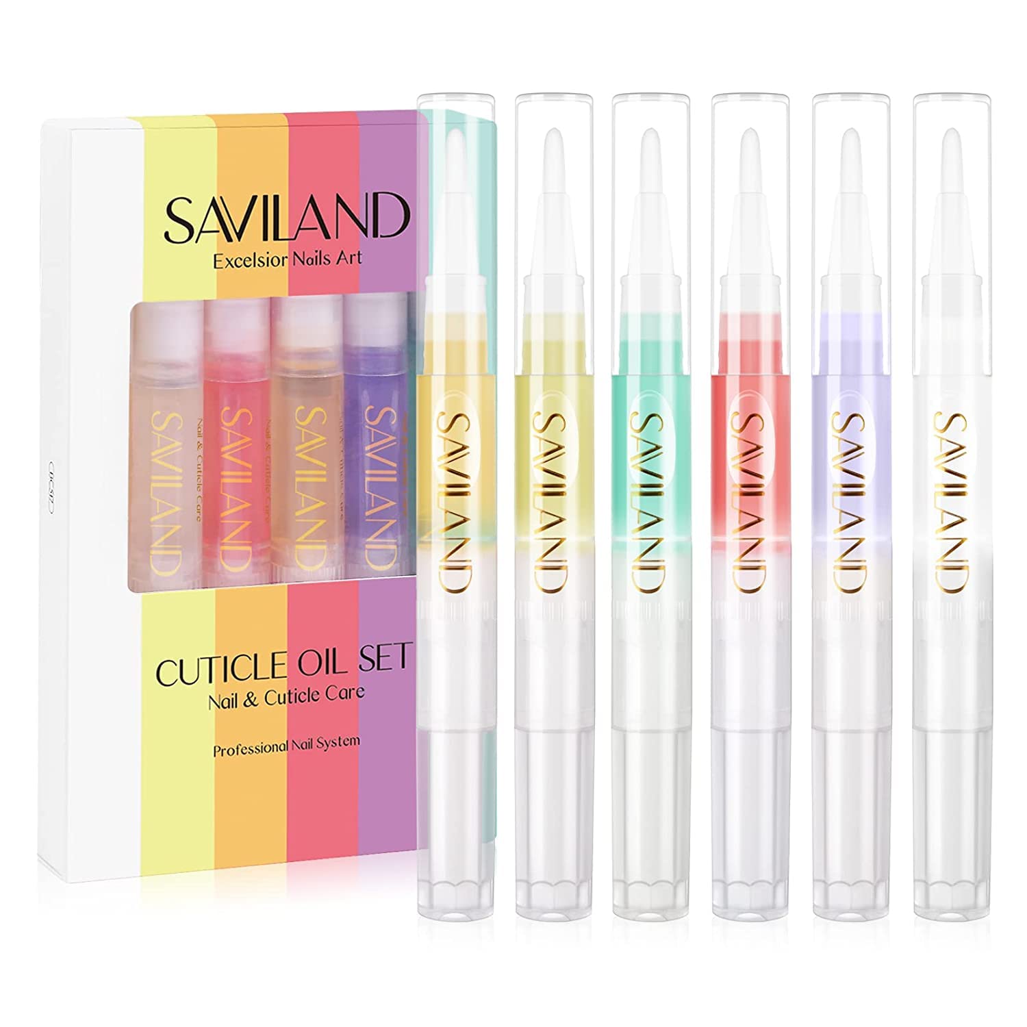 Foto 1 | Bolígrafo Revitalizante Natural Para Cutículas Saviland, 6 Unidades, Con Vitamina E - Venta Internacional.