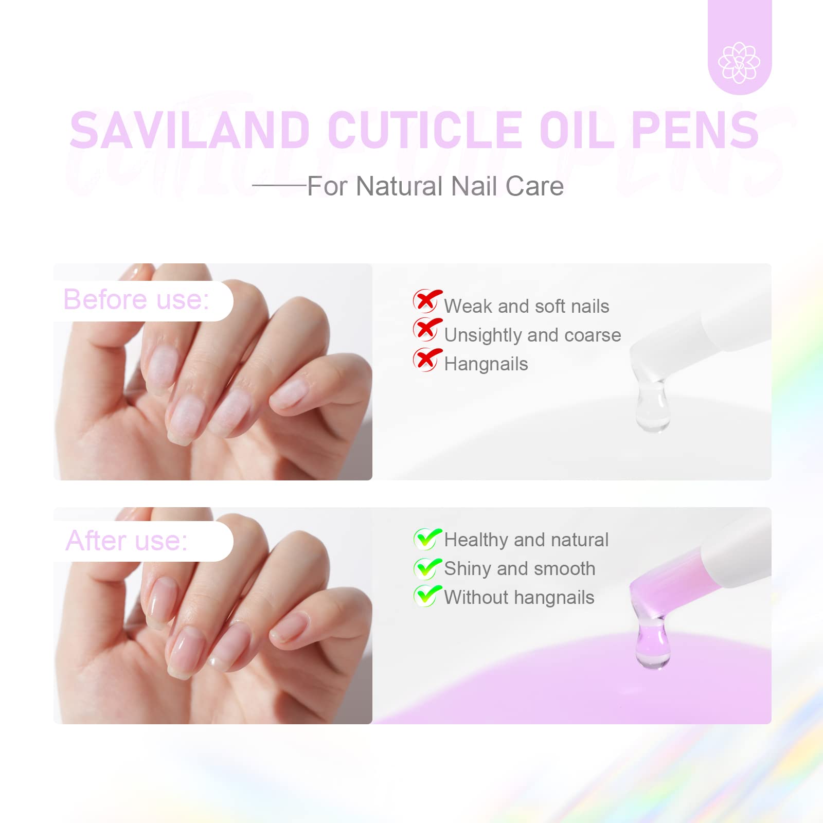 Foto 3 | Bolígrafo Revitalizante Natural Para Cutículas Saviland, 6 Unidades, Con Vitamina E - Venta Internacional.