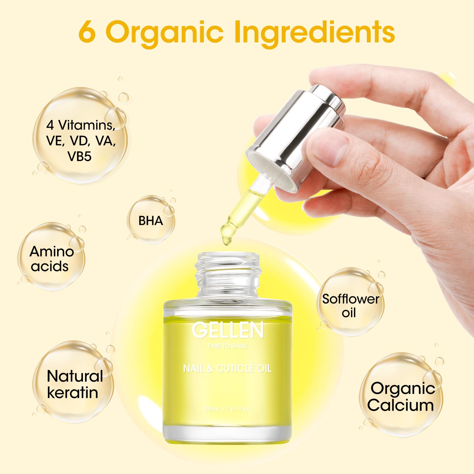 Foto 2 | Aceite Para Uñas Y Cutículas, Gel Para El Crecimiento, Hidratante, 20 Ml - Venta Internacional.