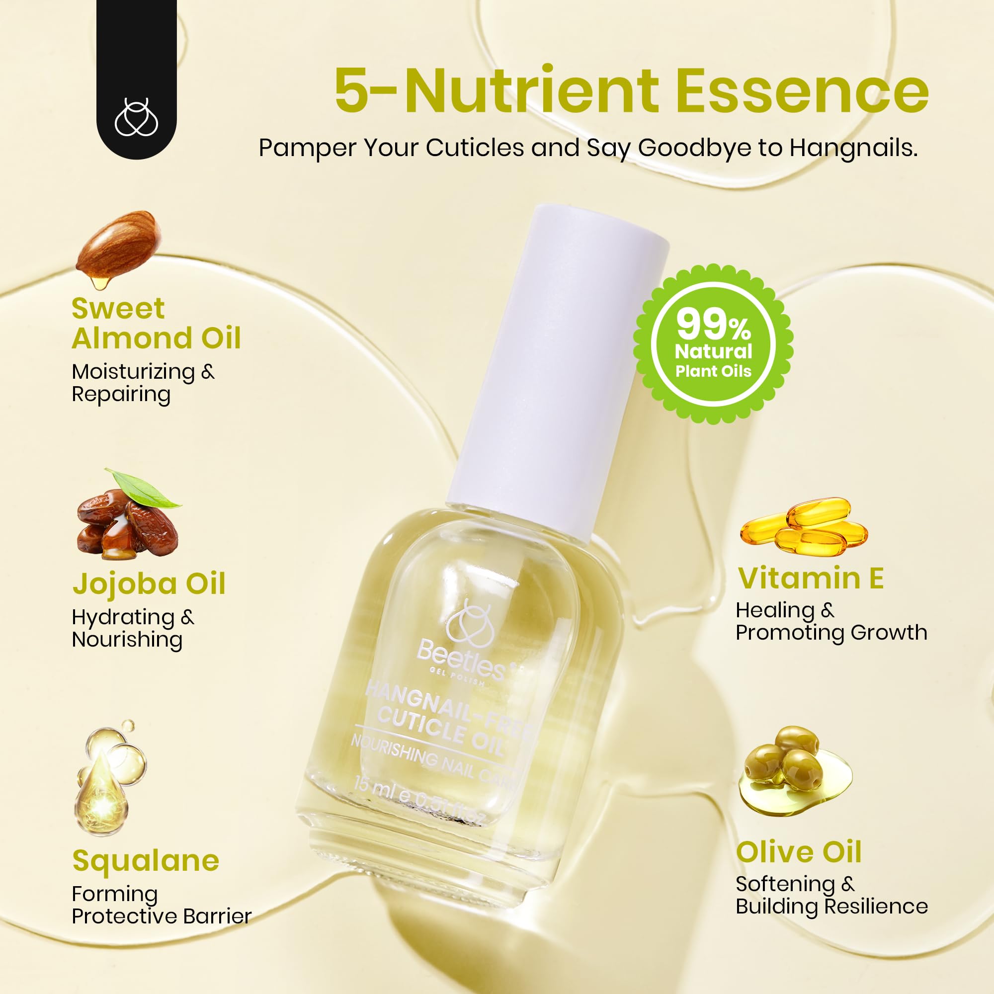 Foto 4 pulgar | Cuidado De Uñas Cuticle Oil Beetles, 15 Ml, Con Aceite De Jojoba Y Vitamina E - Venta Internacional.