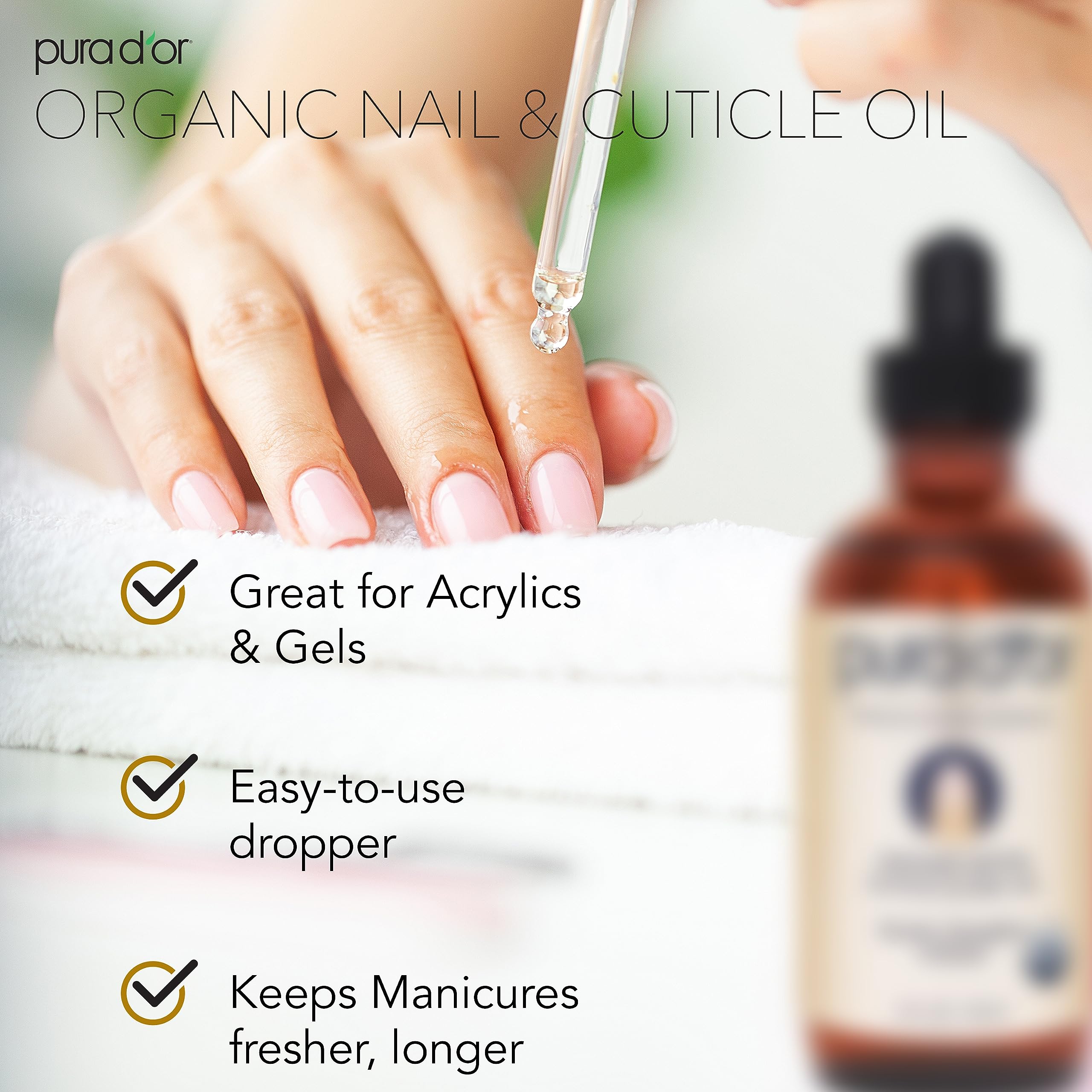 Foto 2 | Aceite Para Uñas Y Cutículas Pura D'or Organic Con Biotina Y Vitamina E 120 Ml - Venta Internacional.