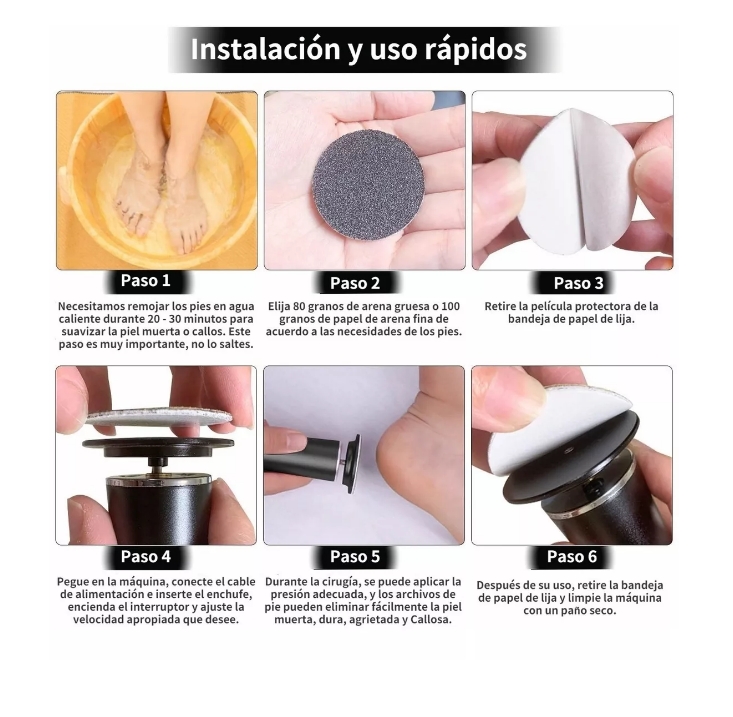 Foto 4 pulgar | Removedor Wünd De Callos Profesional Electrico Exfoliante De Pies