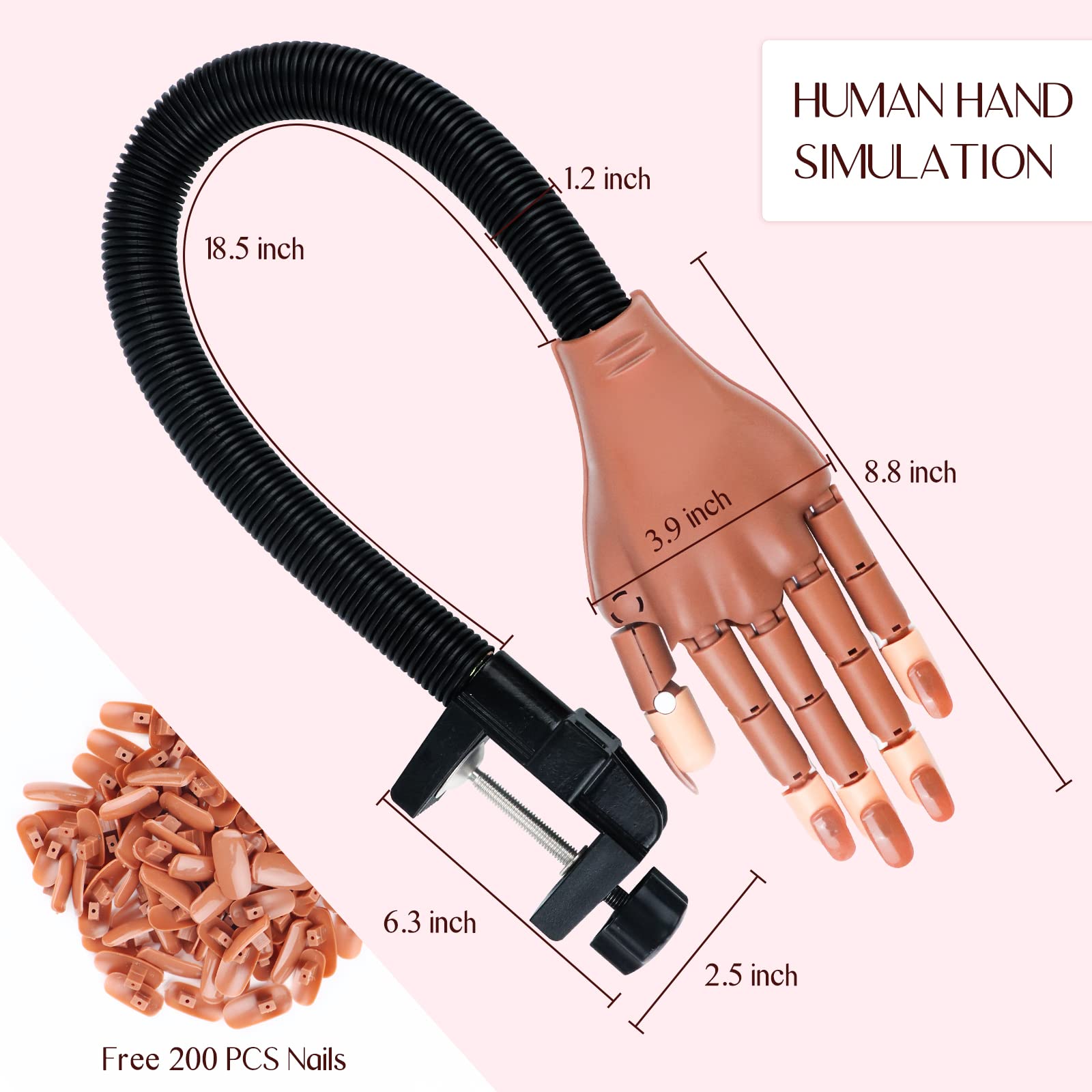 Foto 5 pulgar | Practice Hand Saviland Para Uñas Acrílicas Con 200 Puntas - Venta Internacional.