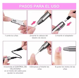 Foto 4 | Lima De Uñas Eléctrica 11 En 1 Taladro De Uñas Profesional Gris