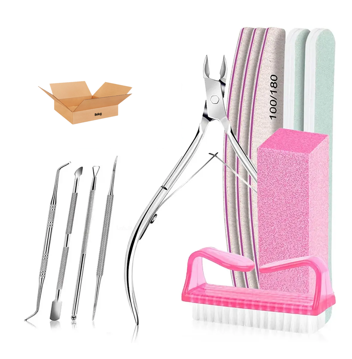 Foto 2 pulgar | ''kit De Para Manicure Y Limas Para Uñas Profesional  Belug 12 En 1 Rosa ''