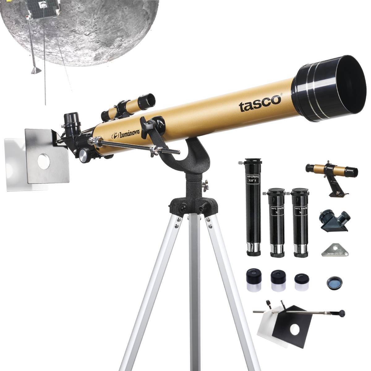 Telescopio Astronomico Profesional Tasco Luminova Refractor 60x800mm para Niños y Principiantes