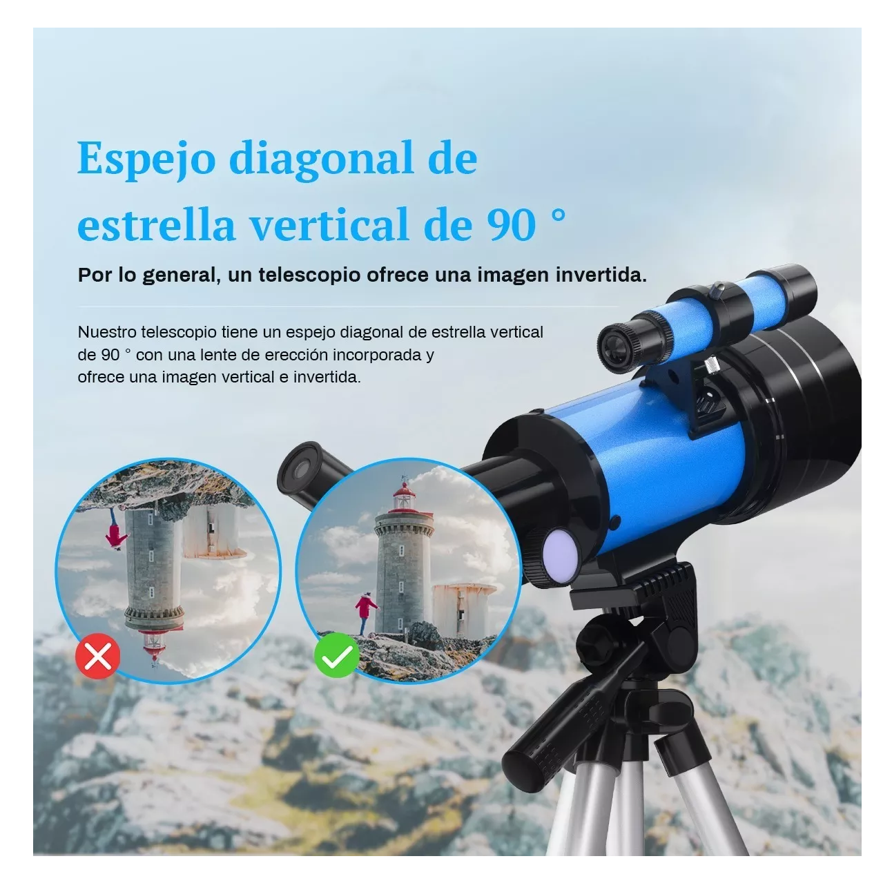 Foto 4 | Telescopio Astronómico Profesional Belug 70/300 mm Monocular 150x Azul