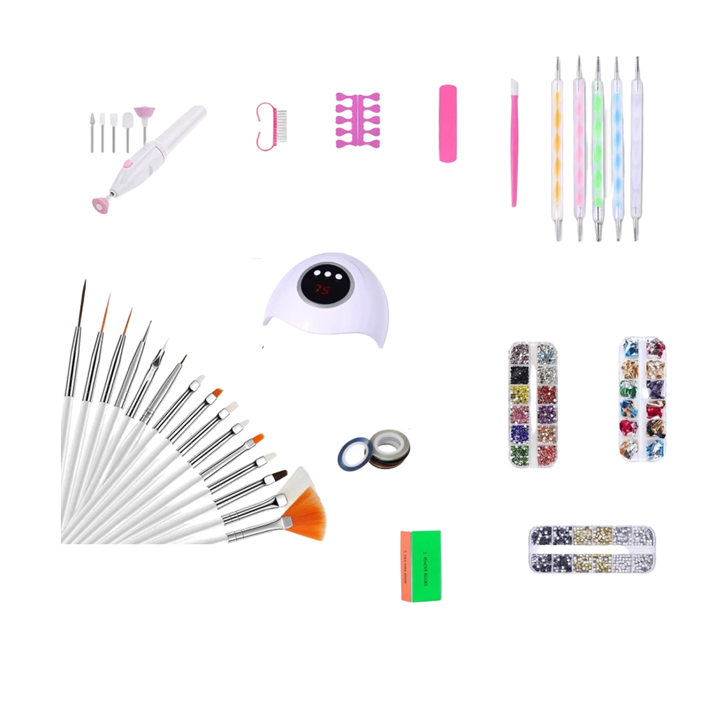 Kit de Accesorios de Manicura con Lámpara Led UV