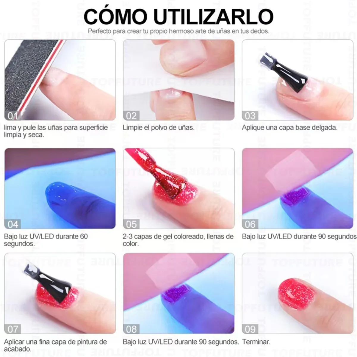 Foto 4 pulgar | Kit Uñas Polygel + Tips y Lampara Led Limegirl Geles 02