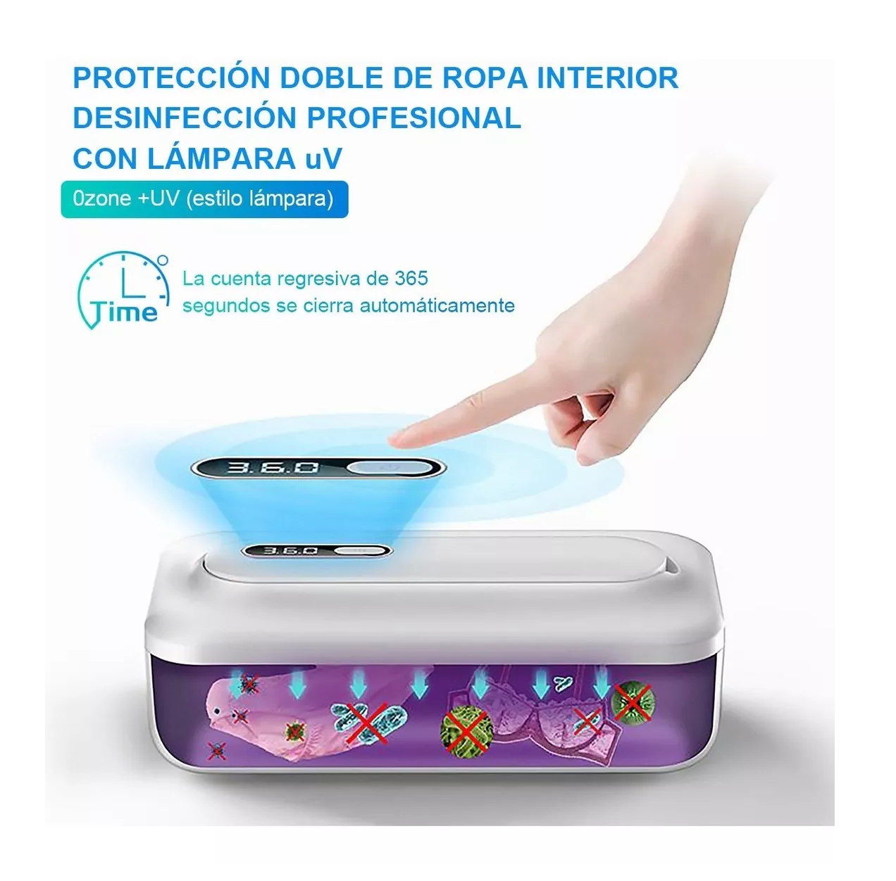 Foto 4 pulgar | Caja Lámpara de Esterilización BELUG Desinfección Sun UV LED Blanco