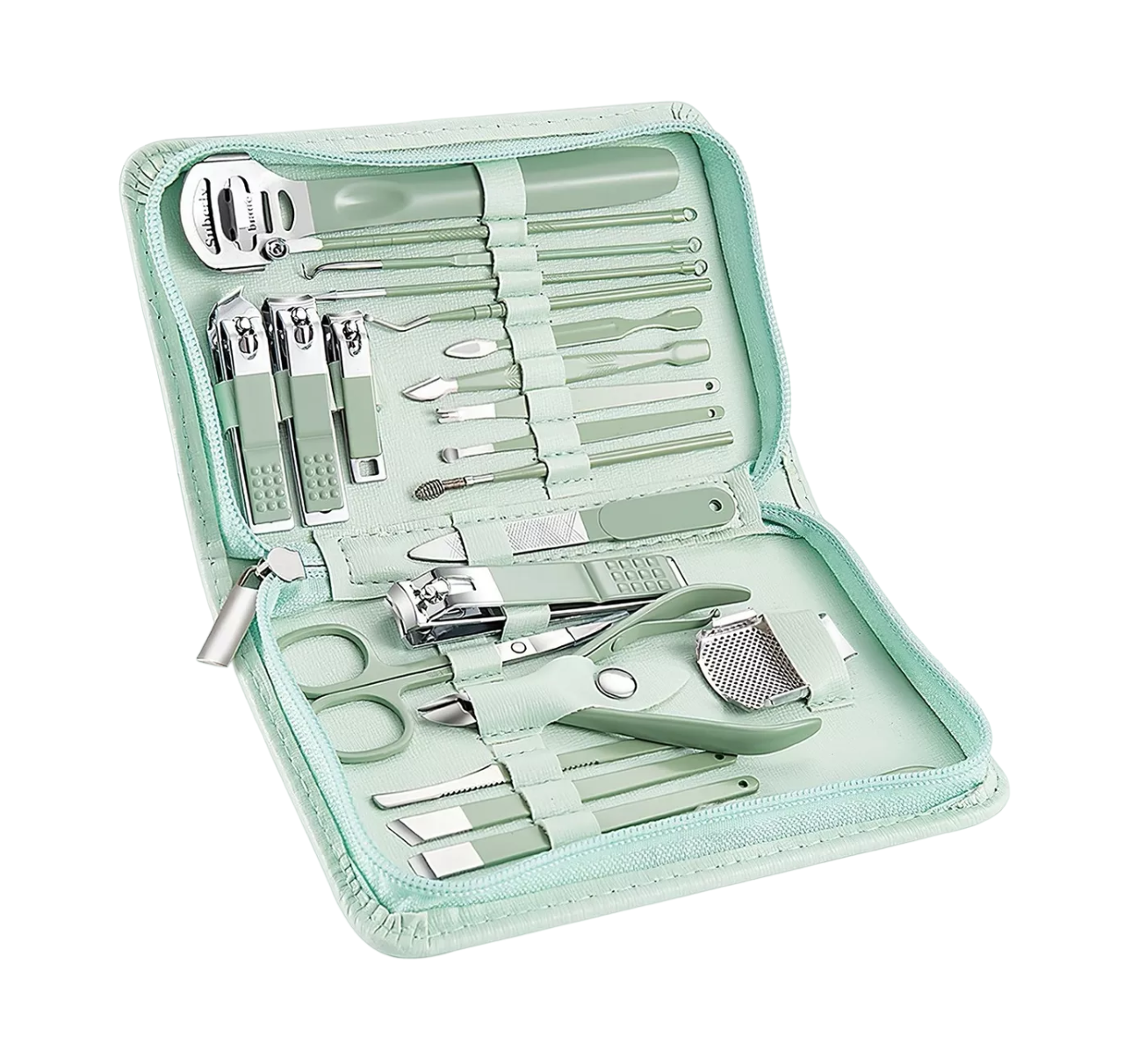 Kit para Pedicura y Manicura Belug color Verde 22 Piezas