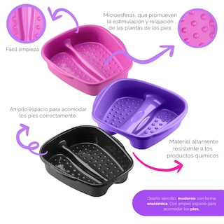 Foto 4 | Kit 6 Tinas Grandes Pedicure Y Masaje Rosa 189r Letmex
