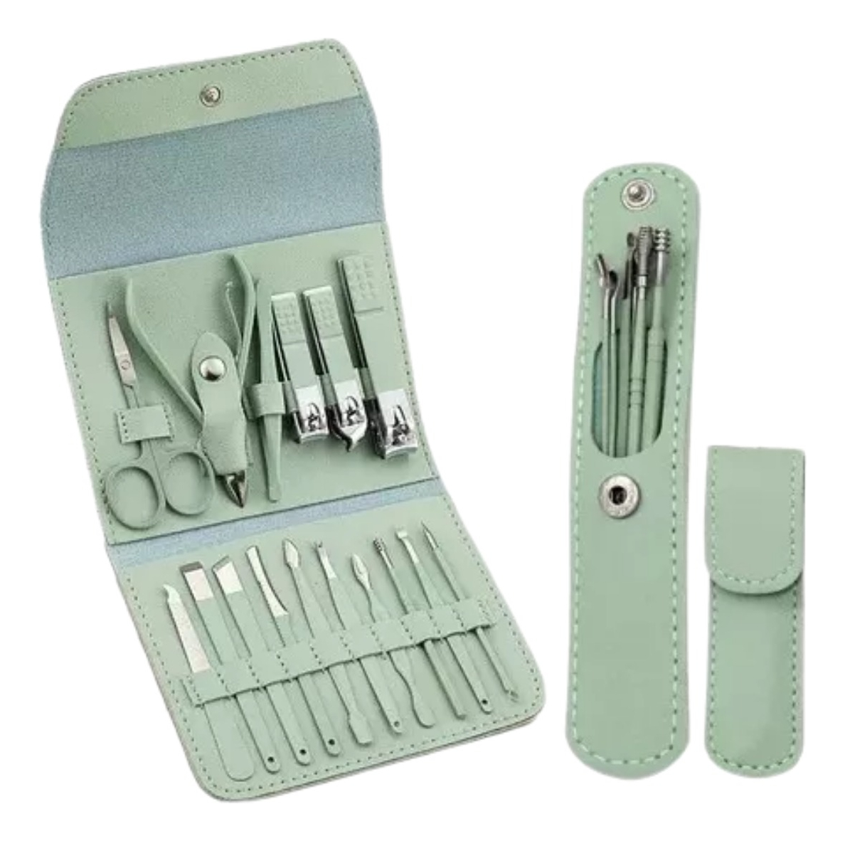 Kit Manicura y Pedicura Profesional Funbu Verde 22 Piezas