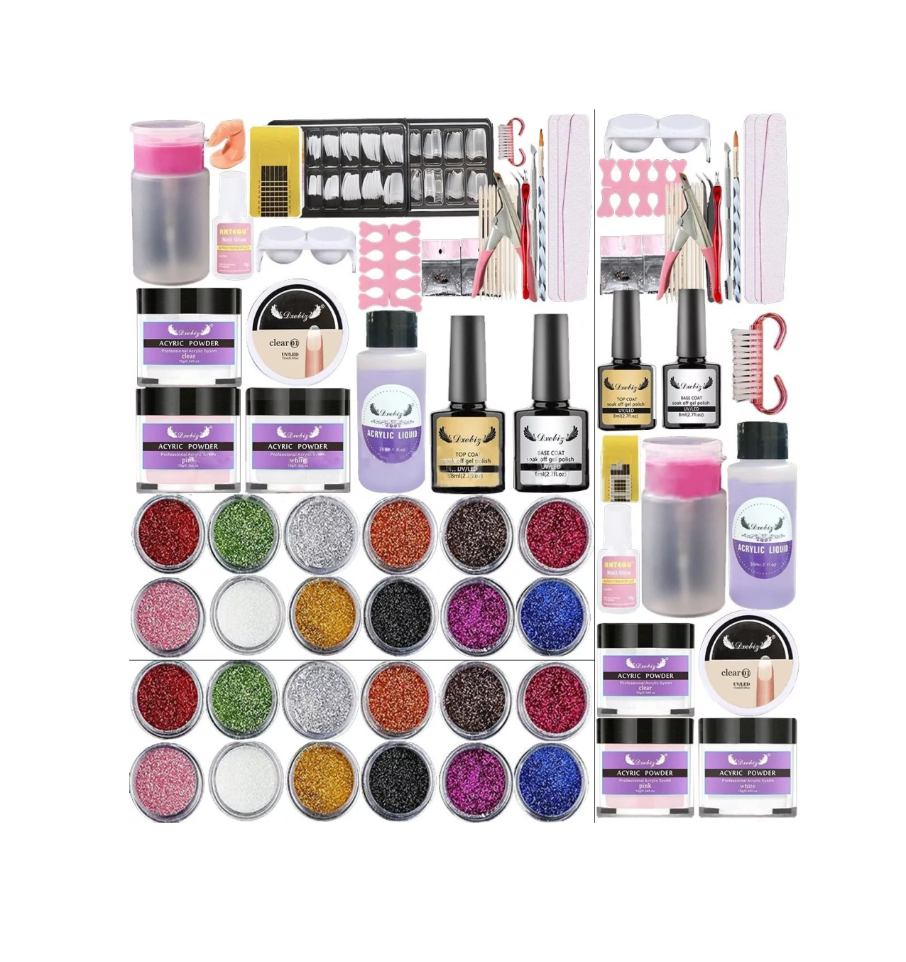 Kit Profesional de Uñas Acrílicas Lab.G 25 Unidades 12 Colores