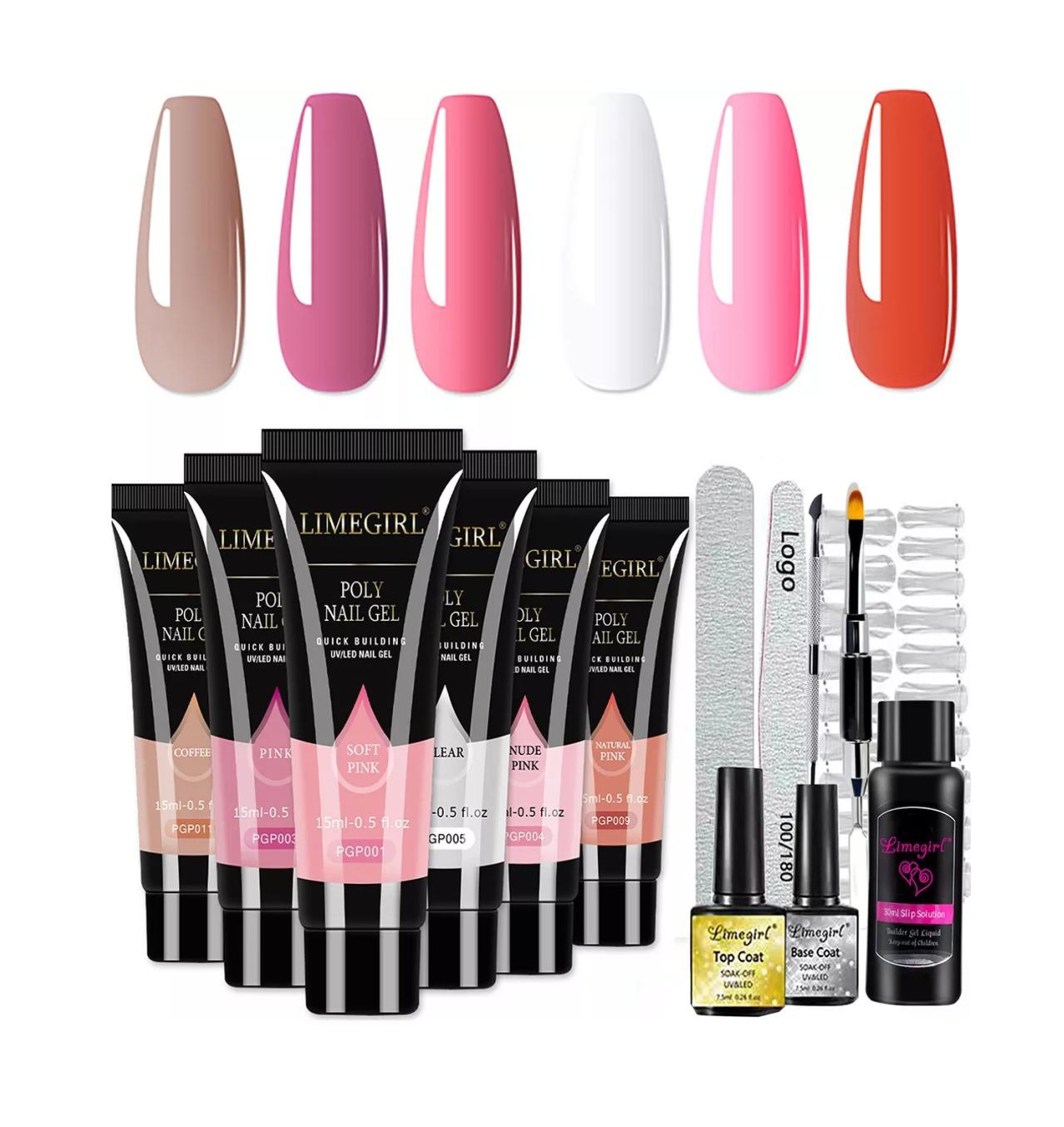 Kit de Extensión de Uñas en Casa con Poligel - 6 Colores $739