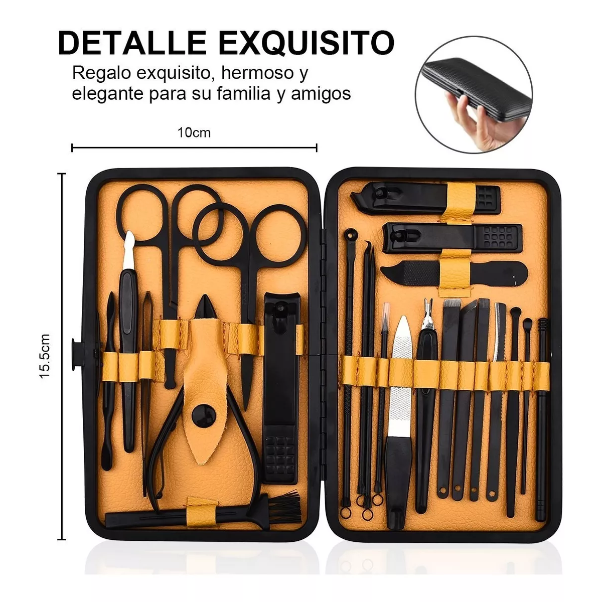 Foto 2 | Set De Manicura Y Pedicura 24 En 1 Kit De Cortaúñas Eo Safe Imports Esi-11258 Negro