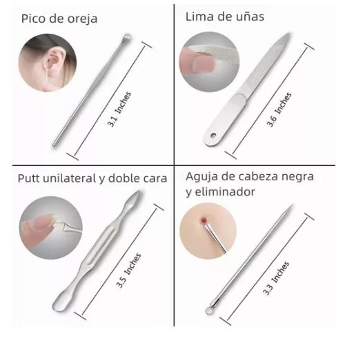 Foto 4 pulgar | Conjunto De Manicura Y Pedicura Acero Inoxidable, 19pcs