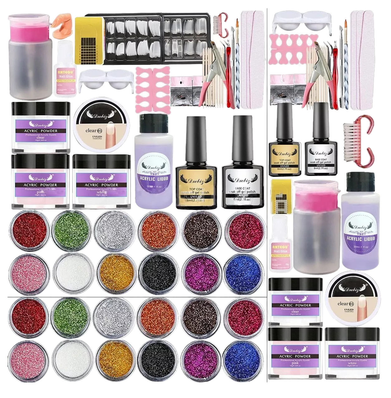 Kit Profesional de Uñas Acrílicas 25 Unidades 12 Colores