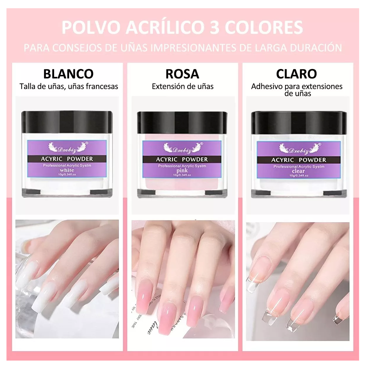 Foto 4 pulgar | Kit Profesional de Uñas Acrílicas 25 Unidades 12 Colores