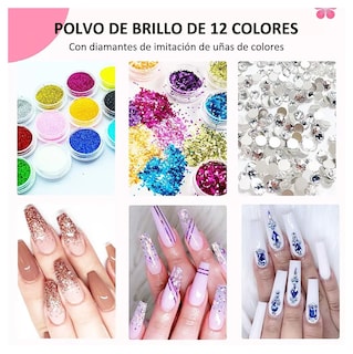 Foto 5 | Kit Profesional de Uñas Acrílicas 25 Unidades 12 Colores
