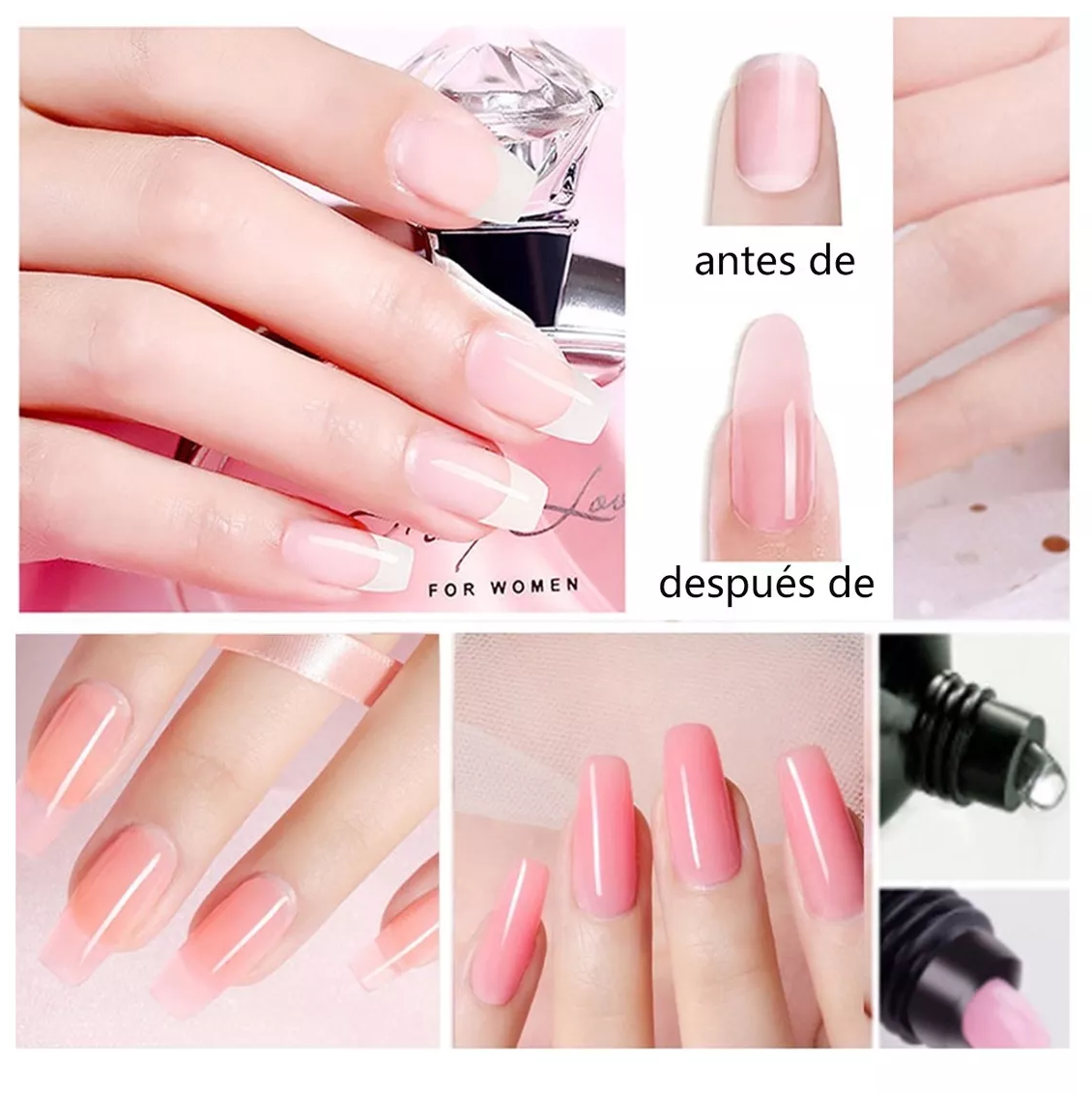 Foto 2 | Kit Para Uñas Polygel Con Lámpara Led Tonos Glitter