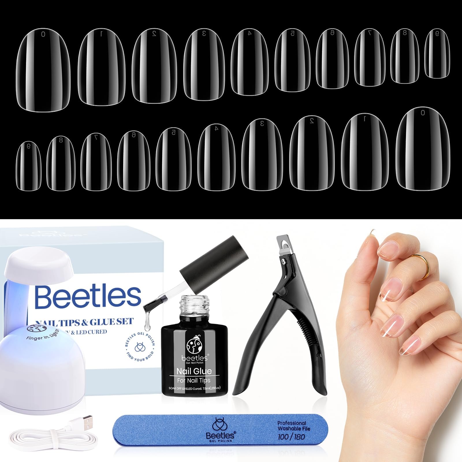 Kit De Extensión De Uñas Beetles Gel Nail Easy Con 240 Puntas - Venta Internacional.