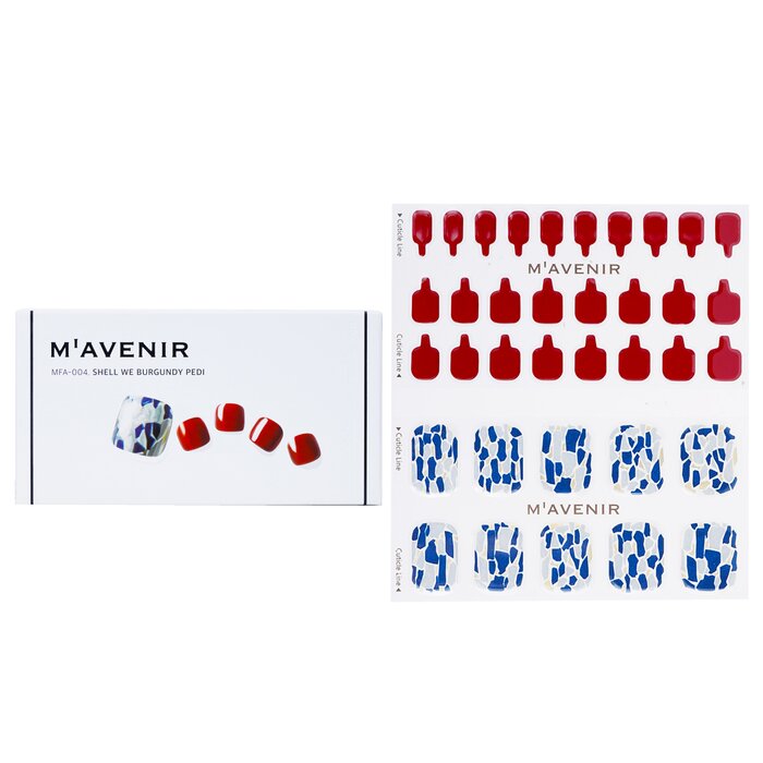 Adhesivo para Uñas Mavenir Shell We Burgundy Pedi con Estampado - Venta Internacional