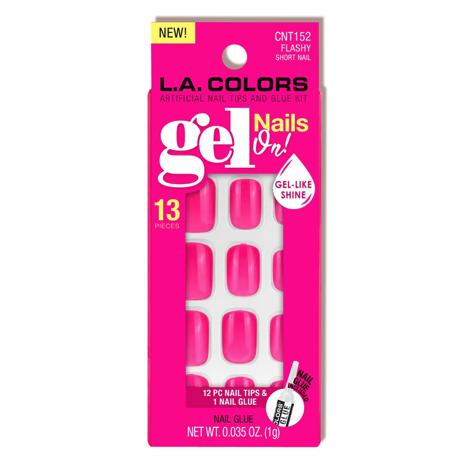 Foto 1 | Set de Uñas de Gel Press On L.a Colors Flashy 12 Uñas y Pegamento - Venta Internacional
