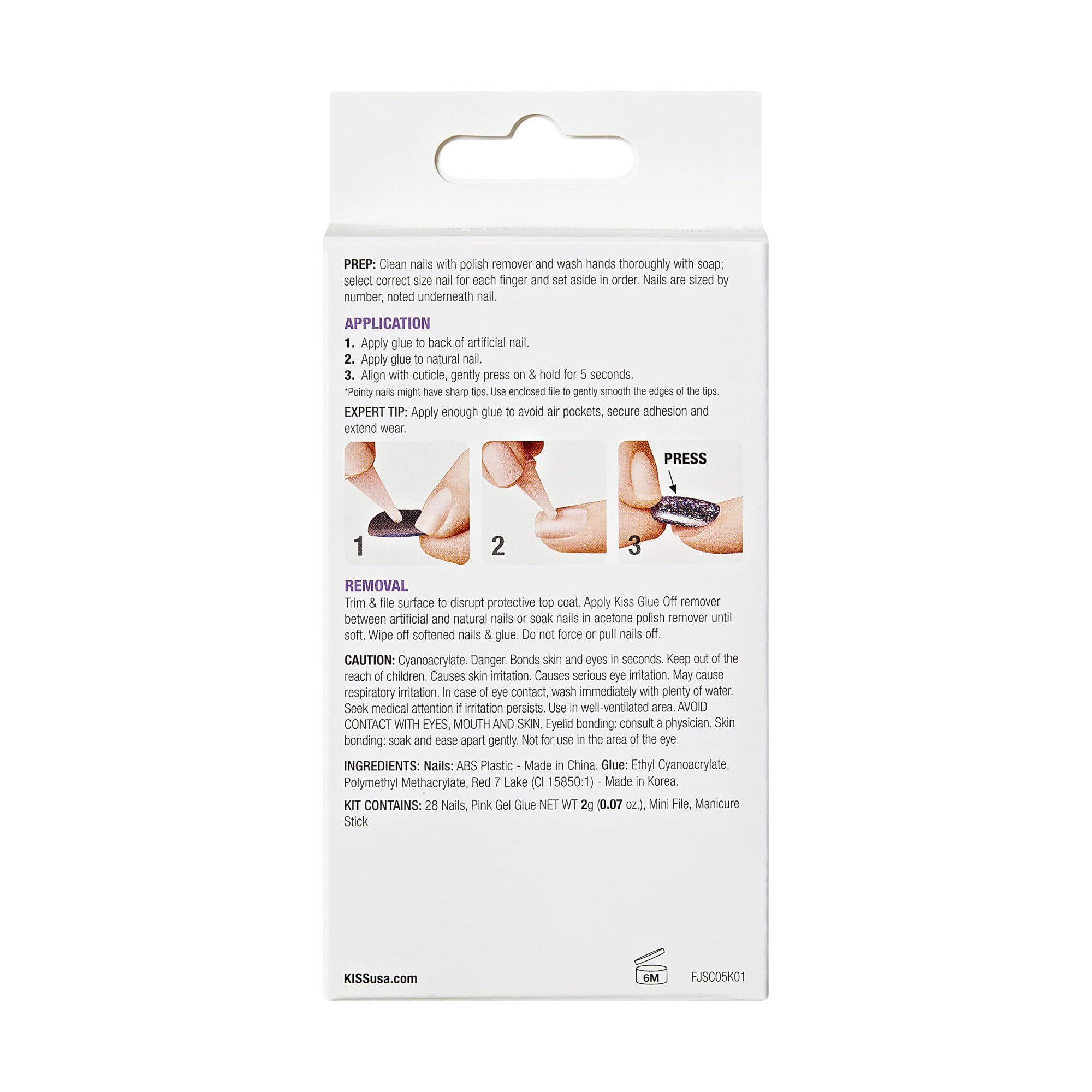 Foto 3 | Presion Nails Kiss Gel Fantasy «jelly Baby» Con Pegamento Y Herramientas - Venta Internacional.