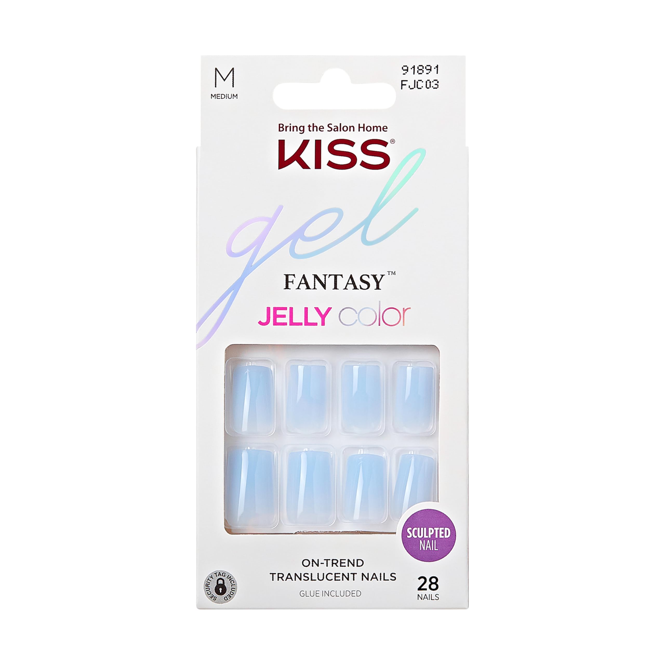 Foto 2 pulgar | Presion Nails Kiss Gel Fantasy «jelly Crushin», Color Azul Claro - Venta Internacional.