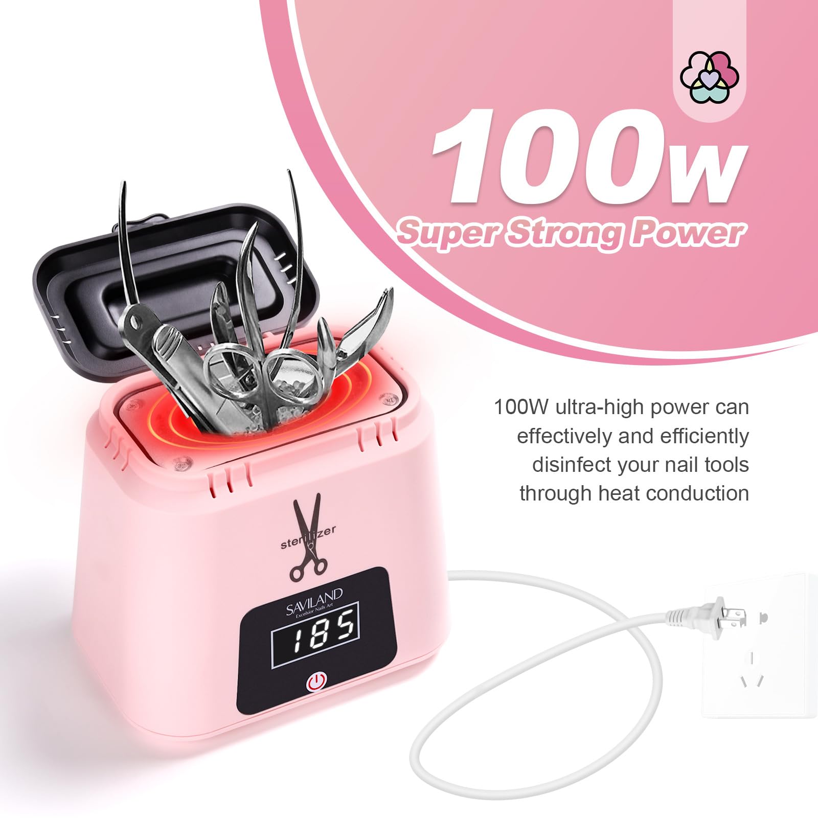 Foto 4 | Esterilizador Eléctrico De Alta Temperatura Para Herramientas De Uñas Saviland - Venta Internacional.