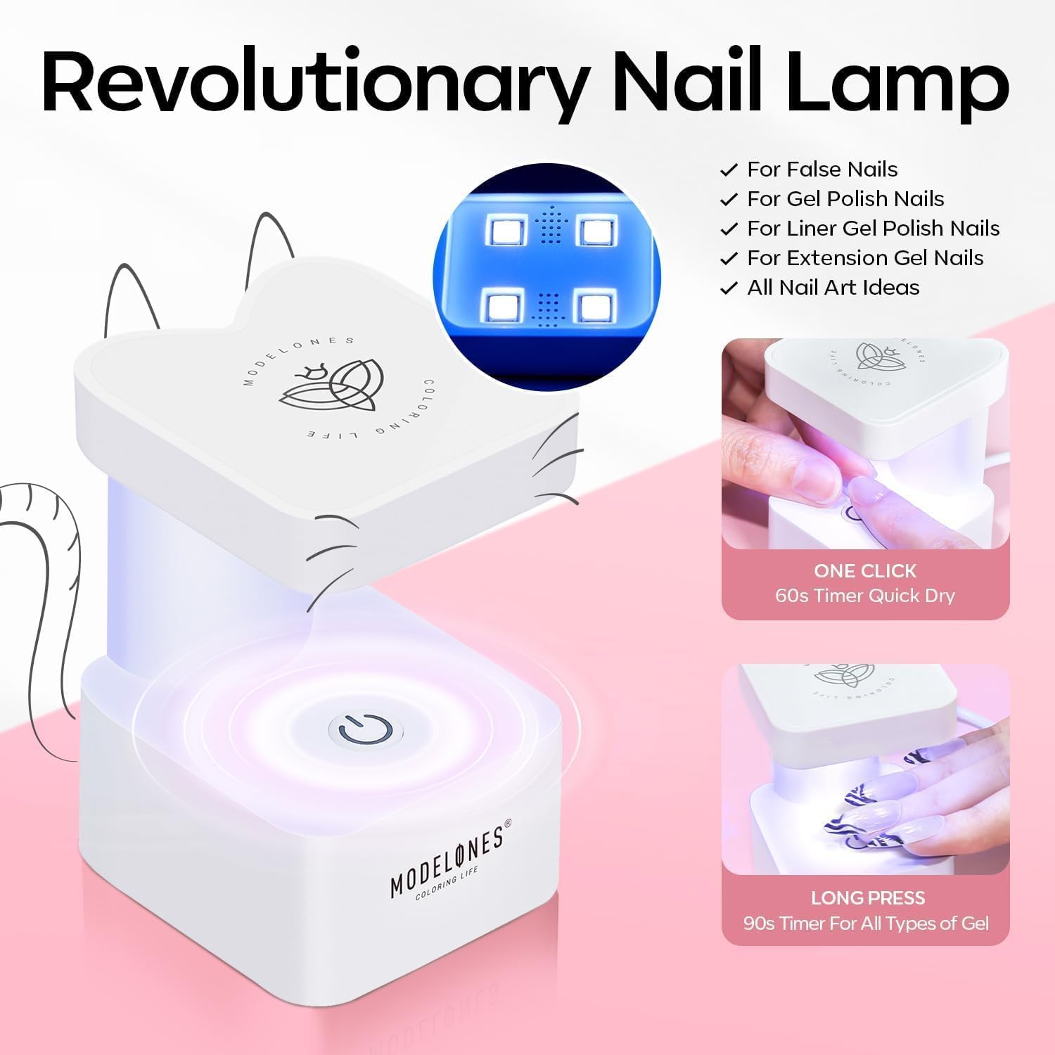 Foto 5 | Kit De Uñas De Gel Modelones Upgrade Con 510 Puntas De Uñas Y Lámpara - Venta Internacional.