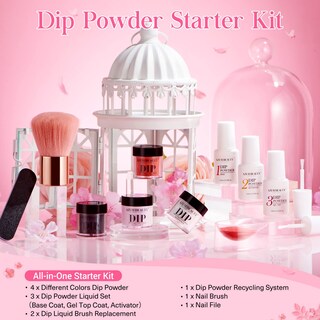 Foto 6 | Kit de Polvo para Uñas Inmersión Azurebeauty 4 Colores y Accesorios - Venta Internacional