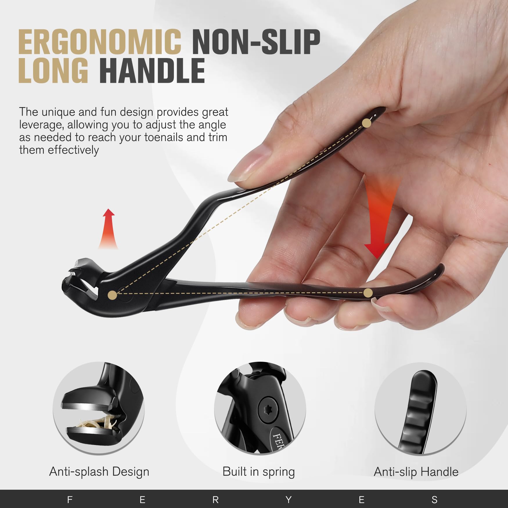 Foto 6 pulgar | Cortauñas Feryes, Ergonómico, Antideslizante, Mango Largo, Para Personas Mayores - Venta Internacional.