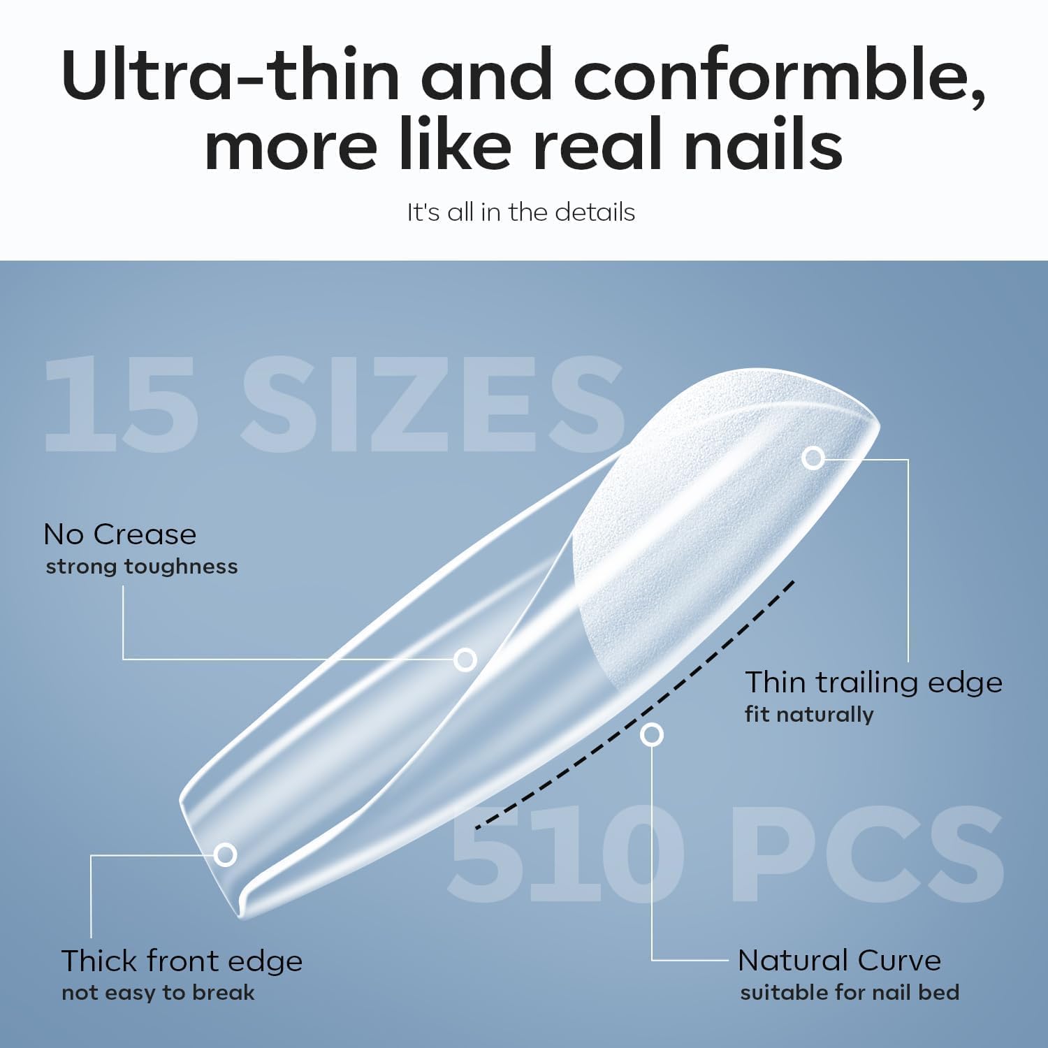 Foto 7 | Kit De Uñas De Gel Modelones Upgrade Con 510 Puntas De Uñas Y Lámpara - Venta Internacional.