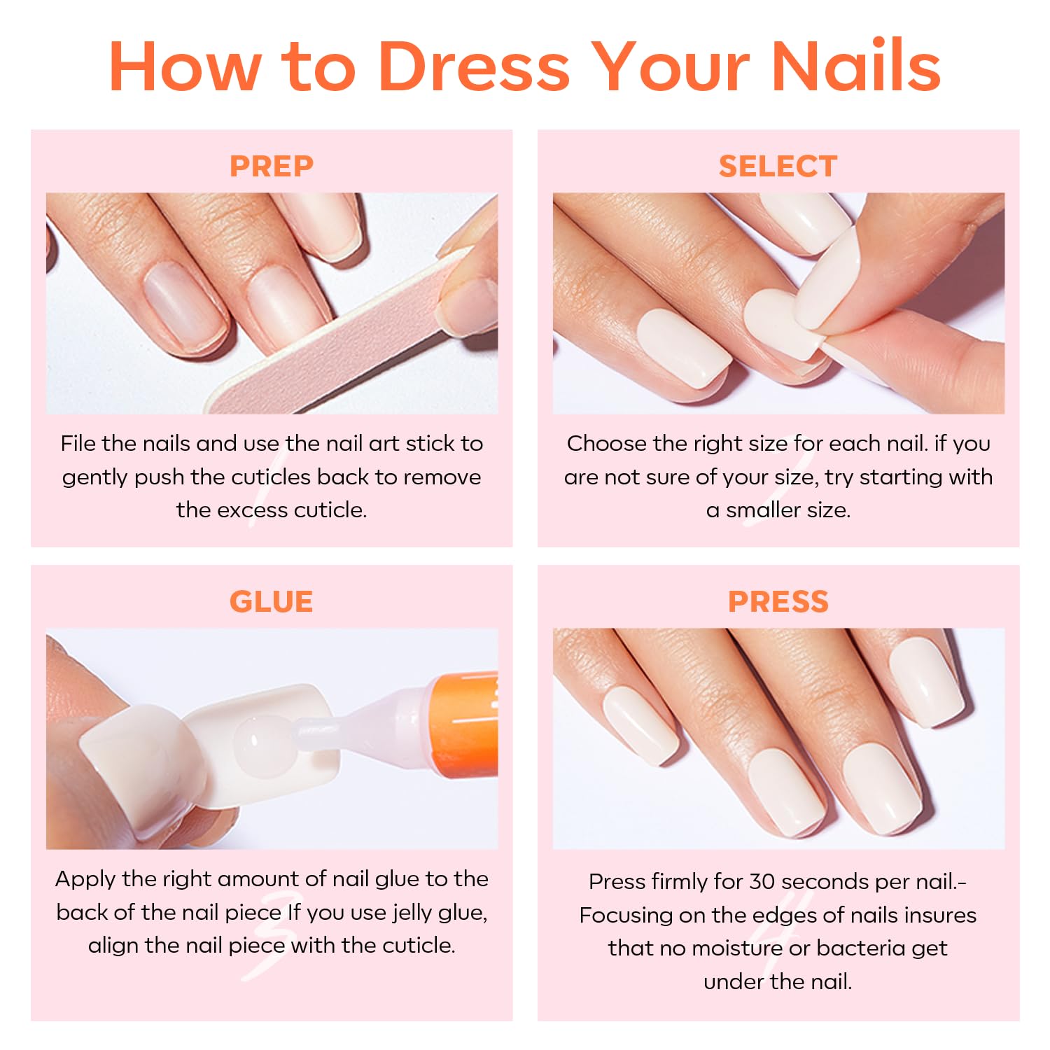 Foto 4 | Press On Nails Modelones French Short Square, Rojo Cromado - Venta Internacional.